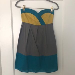 Colorblock Strapless Dress